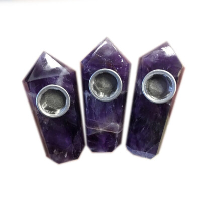 10pcs Raw Natural Purple Dream Amethyst Quartz Crystal Smoking Pipe Healing Gem