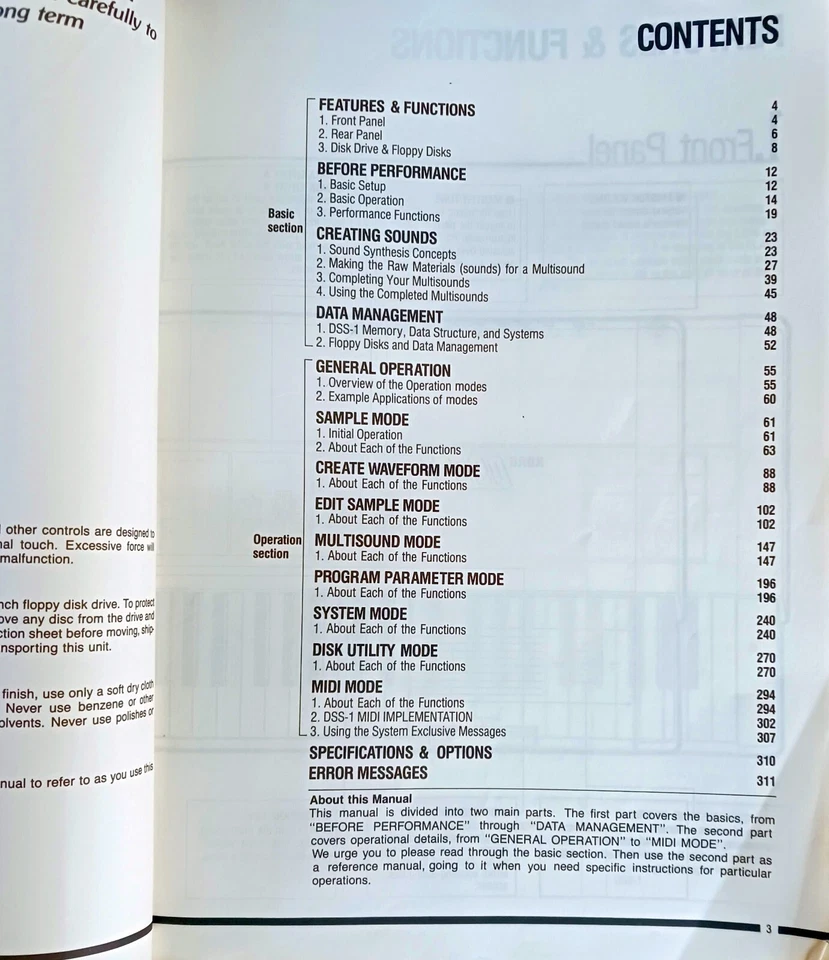 KORG DSS-1 Synthesizer Digital Sampler Keyboard Original Owner's Manual Book. - Image 3 of 4