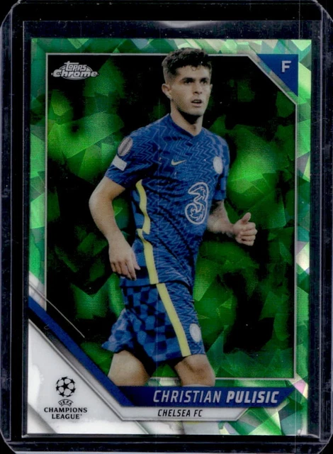 2021 Topps Chrome Sapphire UEFA Christian Pulisic Green #/75 Chelsea