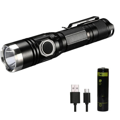 Wiederaufladbare 1060 Lumen LED Taschenlampe superhell Taschenlampe Zoom IPX8 5 Modi Outd