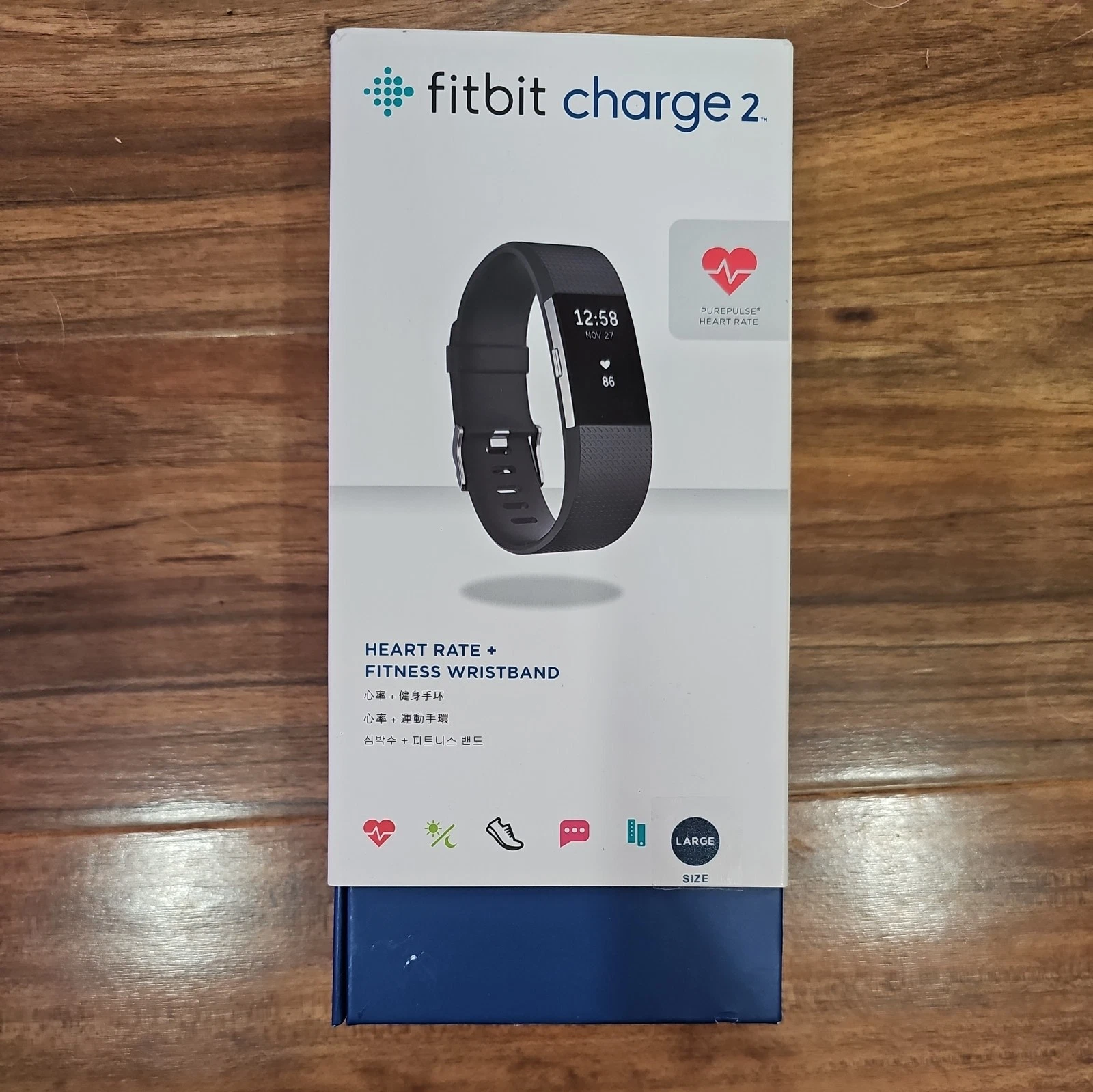Fitbit Charge 2 HR Heart Rate Monitor Fitness Wristband Tracker -Black Large