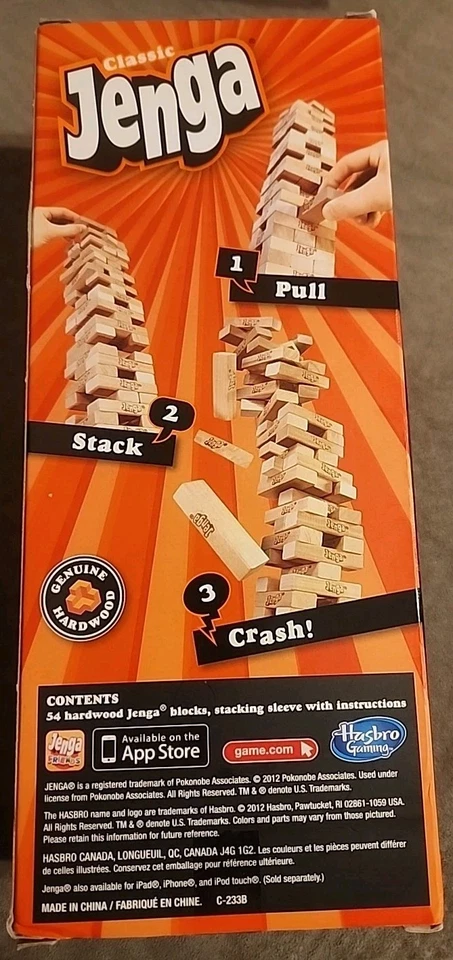 Hasbro Gaming Jenga Classic Game with Genuine Hardwood Blocks - Image 2 of 2