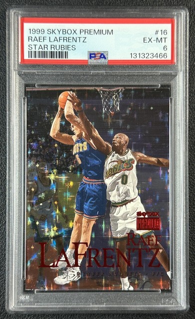 RAEF LAFRENTZ PSA 6 1999-00 SKYBOX PREMIUM #16 STAR RUBIES 22/45 NUGGETS