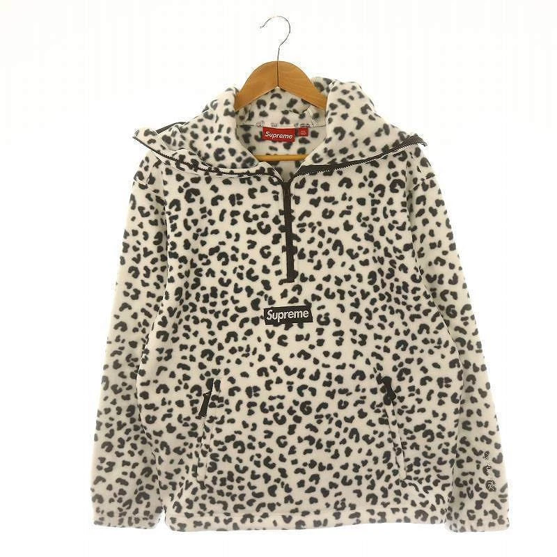 Supreme 24FW Polartec masque facial demi fermeture éclair sweat à capuche pull dalmate T