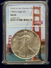 1986-(S) NGC MS69 Struck at San Francisco Mint Bay Bridge Core