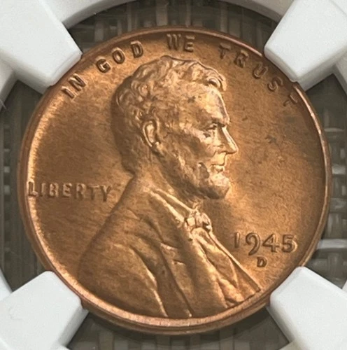1945-D Lincoln Wheat Cent, NGC MS-66 Red