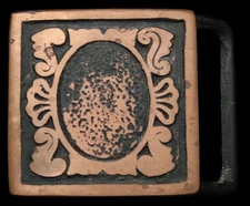 OJ12129 *NOS* 1970s VALLEAU STUDIO (TECH-ETHER) **BAROUQUE** SOLID BRASS BUCKLE