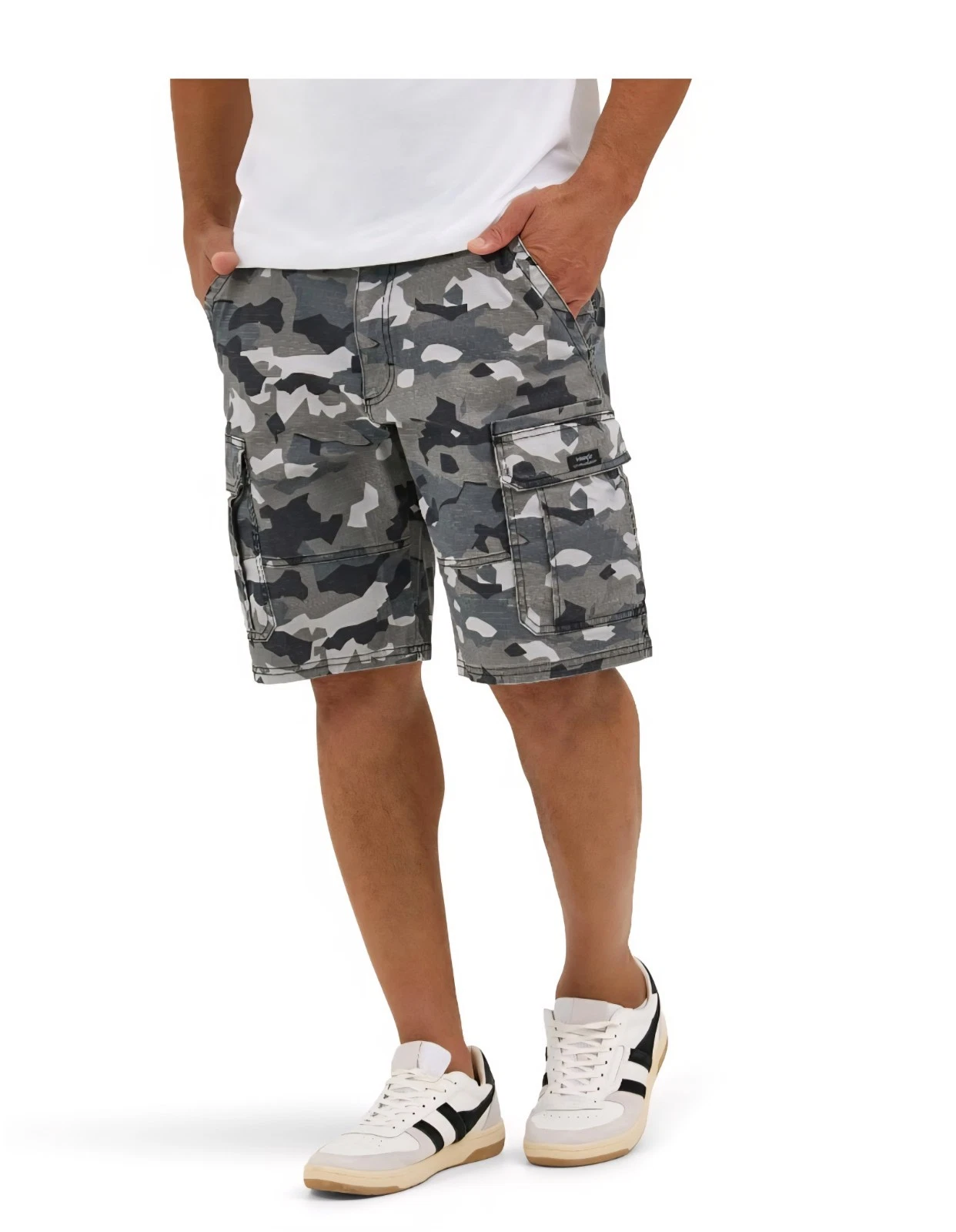 Wrangler Men's Stretch Gray Camouflage Cargo Shorts Size 42 NEW Free Shipping!