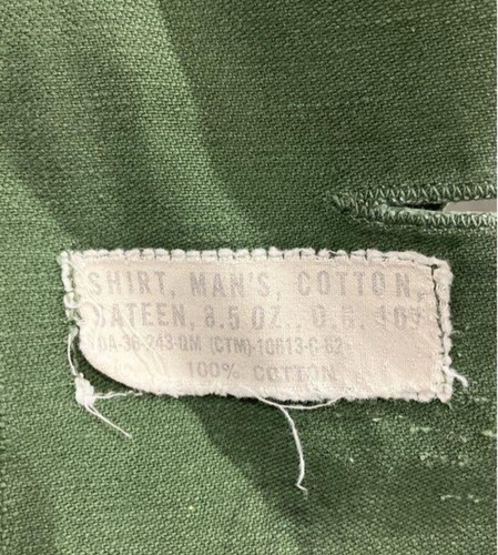 Camisa utilitaria de satén militar vintage de Estados Unidos para hombre pequeña 8,5 OZ OG 107 - Imagen 4 de 4