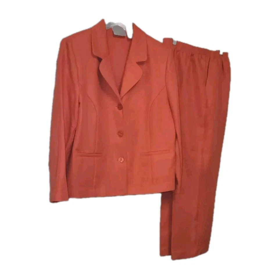 Blazer Alfred Dunner 2 Piezas Rosa Talla 14P Pantalones Talla 18P Cintura Elástica 100% Poliéster Foto 2 de 4