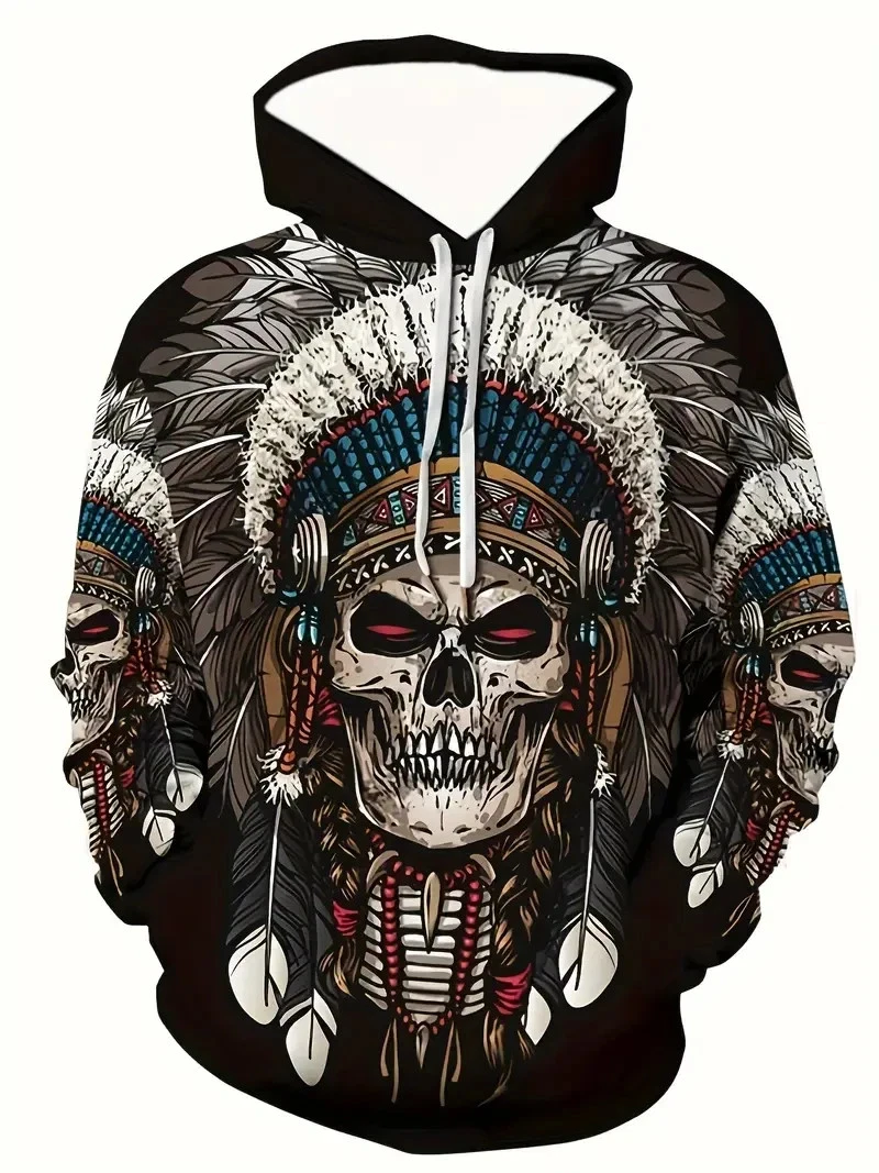 Men's Western Aztec Sweatshirts Pullover Hoodie COWBOY COZY BIG SIZE 5XL