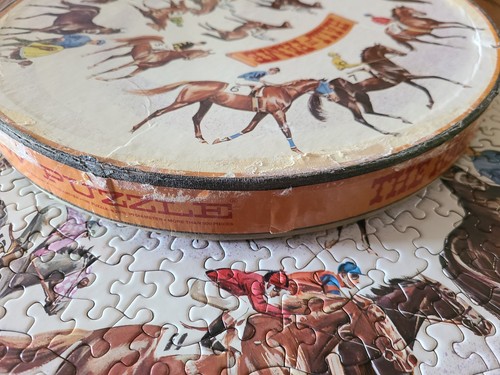 Vtg 1969 Round Circular Springbok Jigsaw Puzzle The Racing Hall of Fame #PZL6023 - Picture 10 of 21