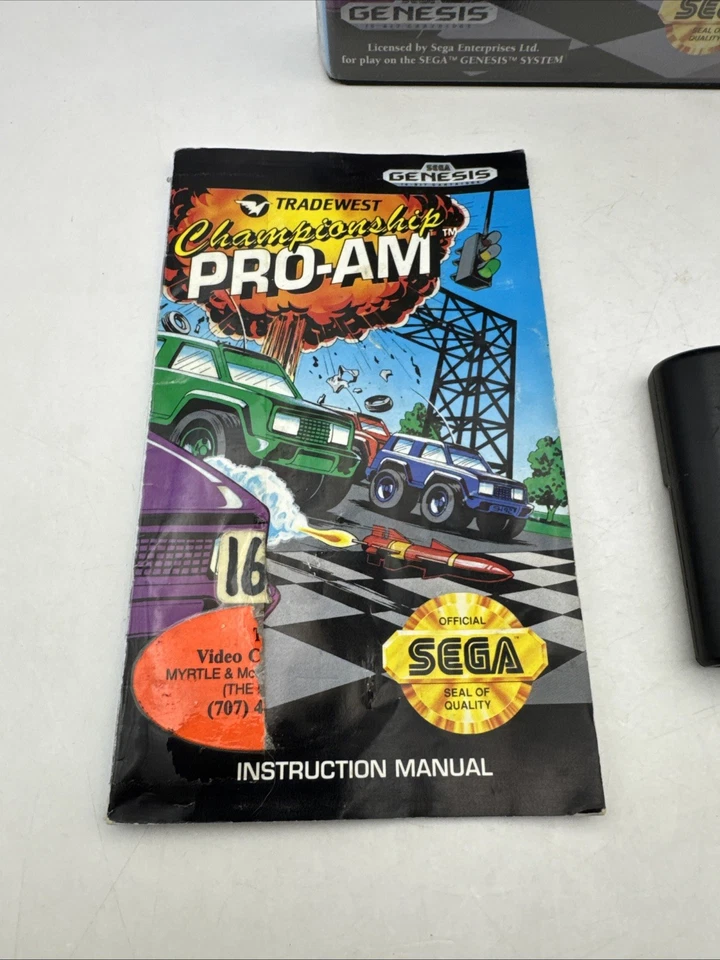 Championship Pro-Am (Sega Genesis, 1992) Authentic CIB W/Manual Tested Working - Image 2 of 4