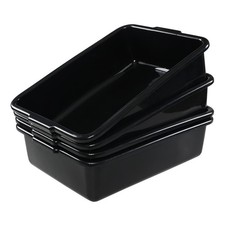 13 Liter Black Plastic Kitchen Bus Tub Commercial Tote Dish Box Bin 4 PCS