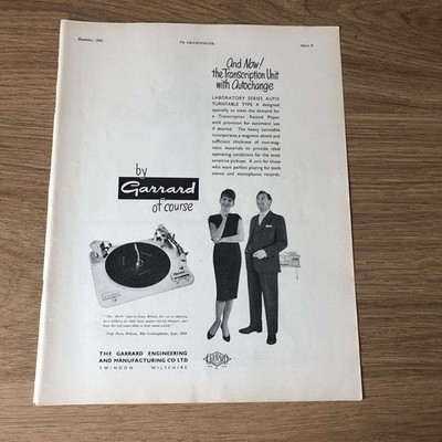GRAM189 MAGAZINWERBUNG 11X8 GARRARD PLATTENSPIELER TYP A