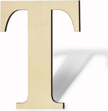 17 Inch Unfinished Wood Letter for Wall Decor, Paintable Thick Wooden Letter for