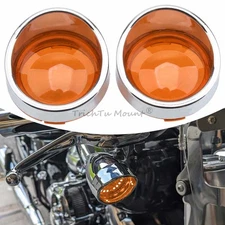 2X Motorcycle Turn Signal Light Amber Lens Cover For Harley Sportster XL883 Dyna
