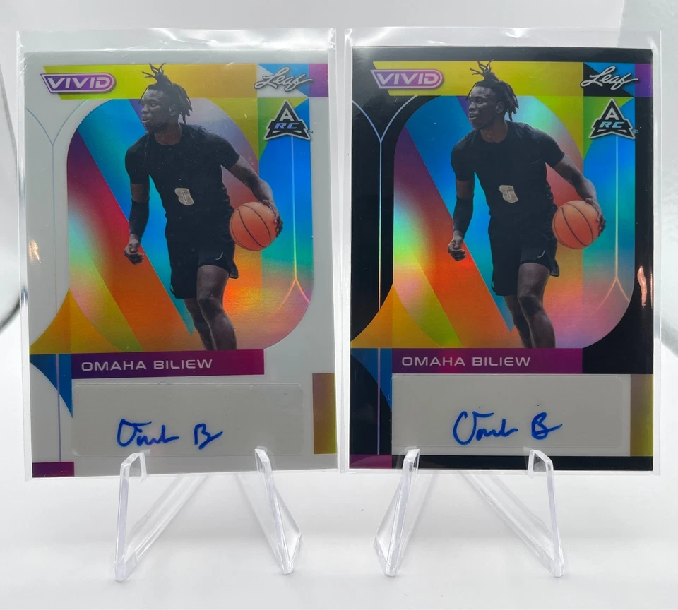 2022-23 Leaf Vivid Omaha Biliew White Prizm Rookie Auto /25 + Black /20 Red /35 - Image 4 of 4