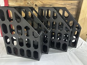 4 Black Plastic Magazine Book File Storage Organizer Holders