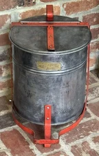 1930 Patent Justrite Oily Rag Waste Can JUSTRITE MFG. CO., CHICAGO MADE IN USA