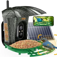 Smart Bird Feeder with Camera for Outdoor, Solar Powered Smart Bird House wit...