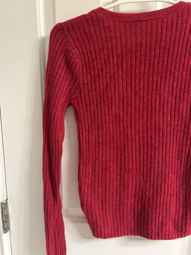 Girls Abercrombie Kids Red Ribbed Long Sleeve Sweater-Size 15/16 - Picture 6 of 10