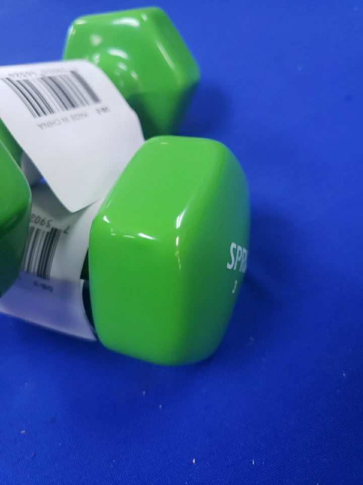 3 LB Green Neoprene Hex Dumbbell Hand Weights, Set of 2 - Strength Training - Image 3 of 4