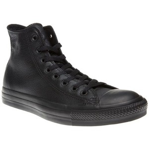 NUOVA linea uomo All Star Converse Black Hi Leather Scarpe da Ginnastica Top Lacci NUOVA linea uomo All Star Converse Black Hi Leather Scarpe da Ginnastica Top Lacci