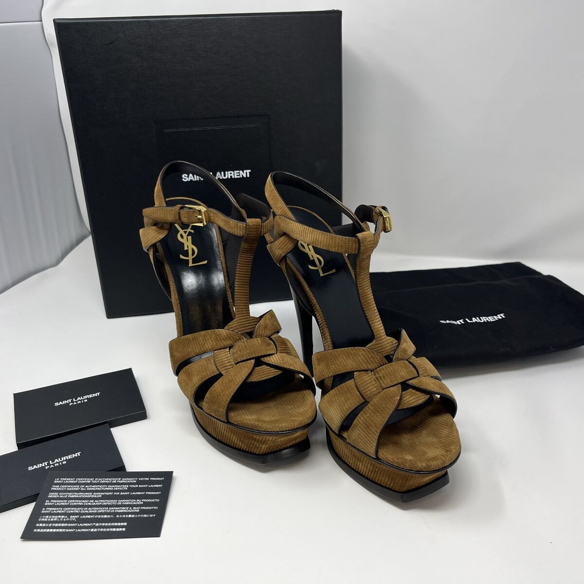 YSL Saint Laurent Tribute Velvet T Strap Platform Sandal 40 YSL Saint Laurent Tribute Velvet T Strap Platform Sandal 40