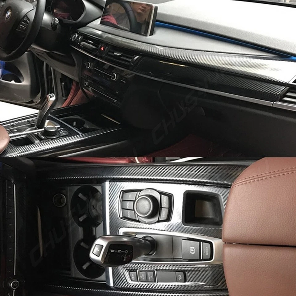 5D Carbon Fiber Pattern Interior DIY Vinyl Trim Decals For BMW X5 F15 14-18 A++ — 第 2/4 张图片