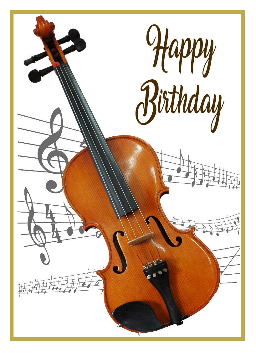 VIOLIN VIOLINIST MUSIC QUALITY GLOSSY BIRTHDAY CARD 8"x6" FREE POST 1ST