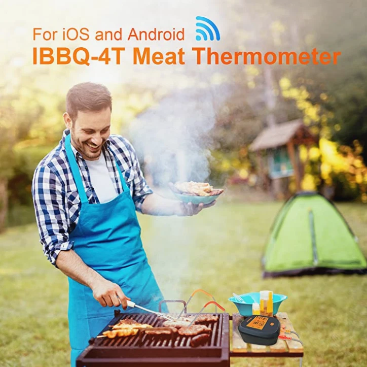 Meat Thermometer WiFi Kitchen Food Oven Probe Temperature Alarm Timer Grill BBQ