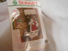 1994 Sunset Country Woodland Santa Claus stocking kit complete to embroider