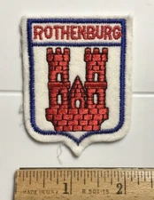 Rothenburg Germany Red Castle Shield Coat of Arms German Embroidered Felt Patch