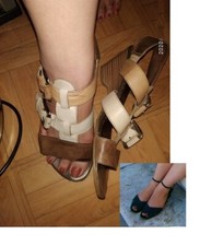 Lot sandales à talons p38 cuir véritable