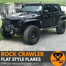 JEEP WRANGLER JK 07-17 FLAT STYLE FENDER FLARES / GUARD WHEEL ARCH BLACK 4 door 