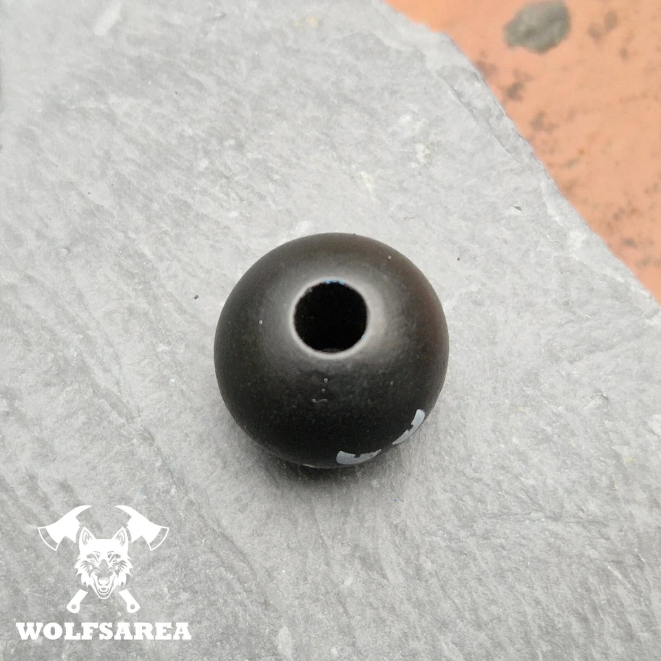 Großlochperlen 10 Schima Holzperlen basteln mit Monster Gesicht Halloween Beads - Bild 3 von 4