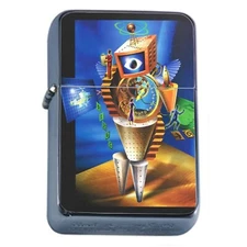 Classic New Millennium Media Art Illustration Flip Top Oil Lighter Windproof