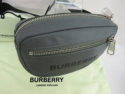 $760 BURBERRY CANNON CHARCOAL GRAY NYLON BLACK LOGO ZIP $760 BURBERRY CANNON CHARCOAL GRAY NYLON BLACK LOGO ZIP