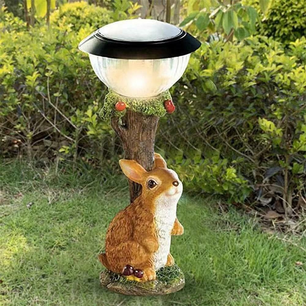 Solar Garden Animal Statue Squirrel Statue Ornament Animal Light Decor