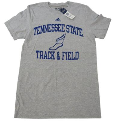 New Tennessee State Tigers Track & Field Mens Sizes S-M-L-XL Adidas Gray Shirt