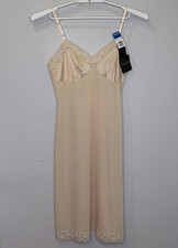 Vintage Vanity Fair Slip Size 34 24" Beige Adjustable Strap Knee Length USA NEW