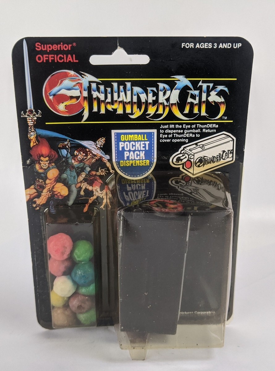 1986 Thundercats Pocket Gumball Chewing Gum Dispenser Toy Packaged