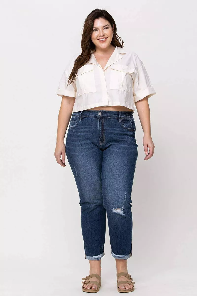 Calça jeans sale plus size boyfriend