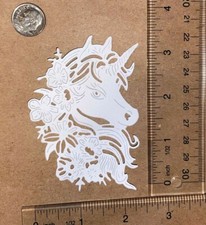 5 LOVELY UNICORN cardstock paper die cut embellishments