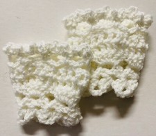 White Lacy retro handmade crochet retro Fingerless Gloves Wrist Warmers wrister