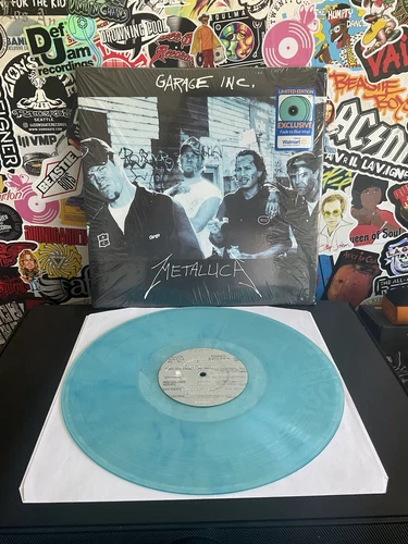 METALLICA Garage Inc VG++ 3LP FADE TO BLUE VINYL W/HYPE STICKER