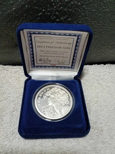 Proof Freedom Girl 1oz SBSS Silver Bullet Silver Shield "the new" Peace Dollar