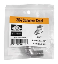 Smith-Cooper 4638102010 Stainless Steel 90 Deg. Elbow 1/4 x 1/4 Dia. in. FPT