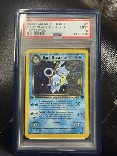 Pokémon 2000 Team Rocket Dark Blastoise 3/82 Holo 1st Edition PSA 9 English
